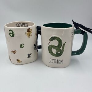 NWT Harry Potter Rae Dunn Slytherin Hogwarts House Mug Bundle